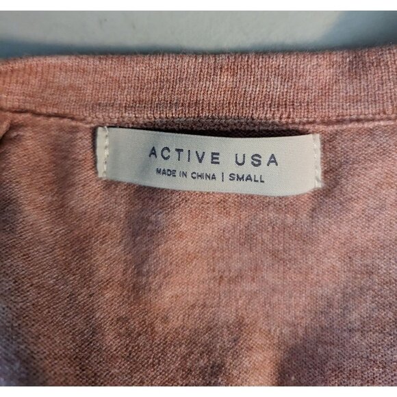 Active USA cardigan sweater open front size S Peach long sleeve soft - Picture 7 of 7
